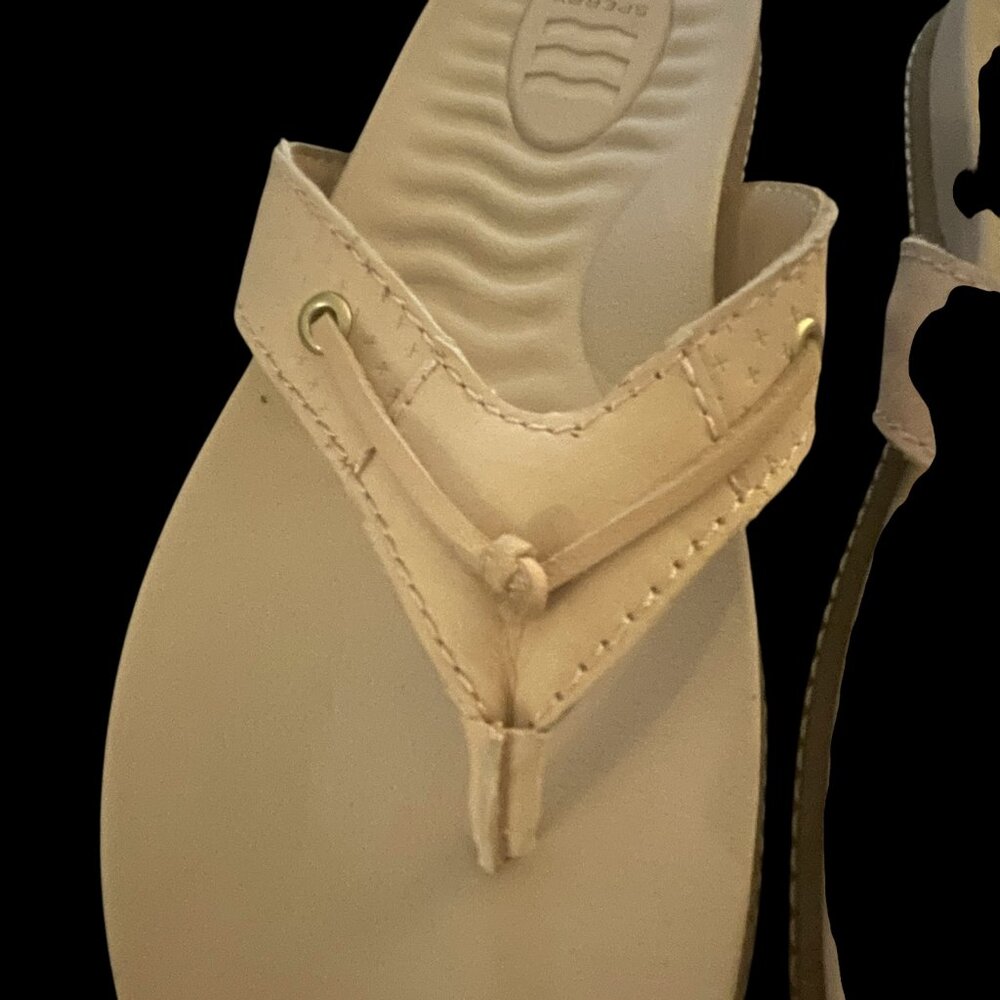 Sperry Waveside PLUSHWAVE Leather Flip Flops Blush Pink Preppy Beach Size 7 - Picture 8 of 9